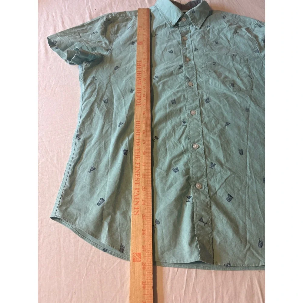 J.Crew Button Down Shirt Mens M Mint Green Cocktail Print H4743 SU18